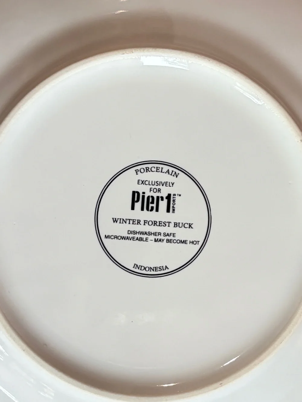 Pier 1 Winter Forest Buck Accent Dinner Plate